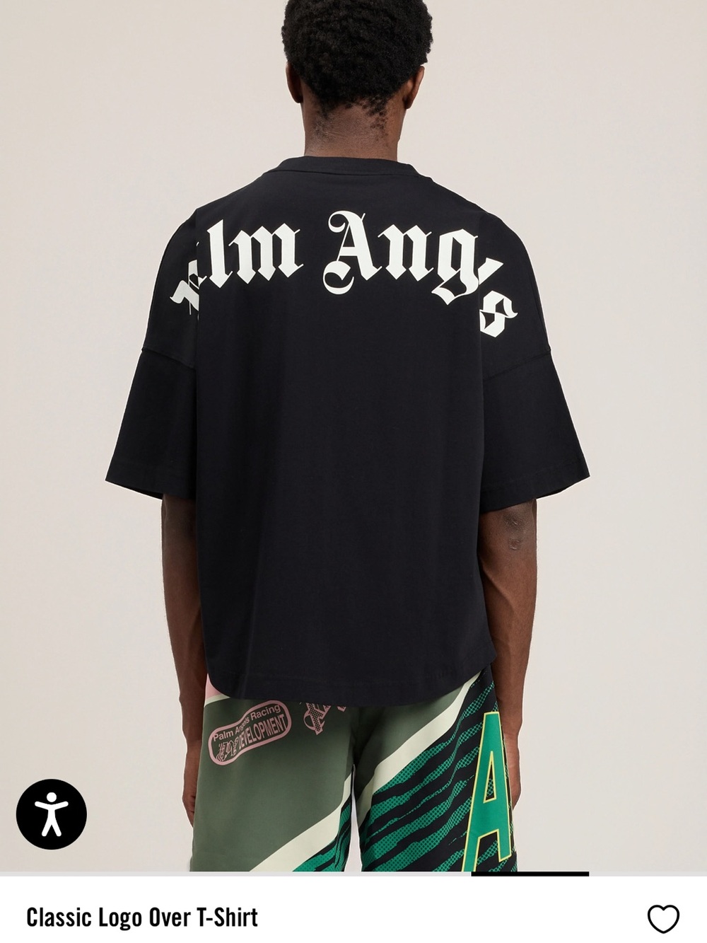 Palm Angels Black T-Shirt with White Gothic Logo